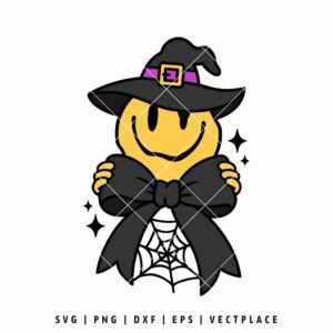 Smiley Face Witch Coquette Halloween SVG