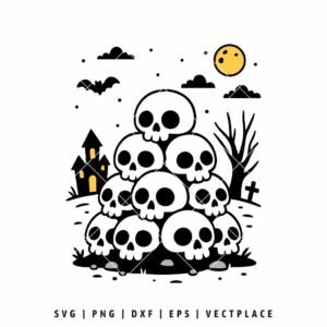 Halloween Skull Pile SVG PNG | Cut File for Cricut & Silhouette