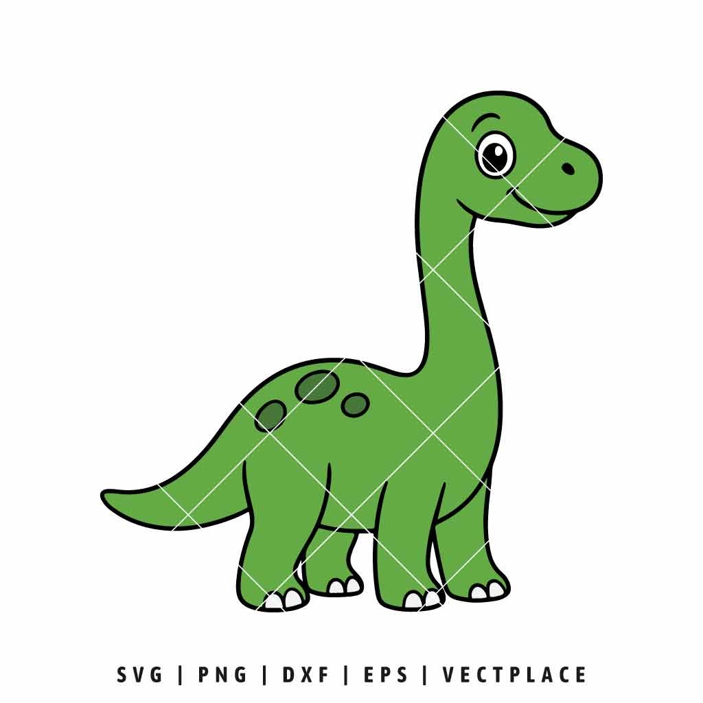 Cute Brachiosaurus Dinosaur SVG