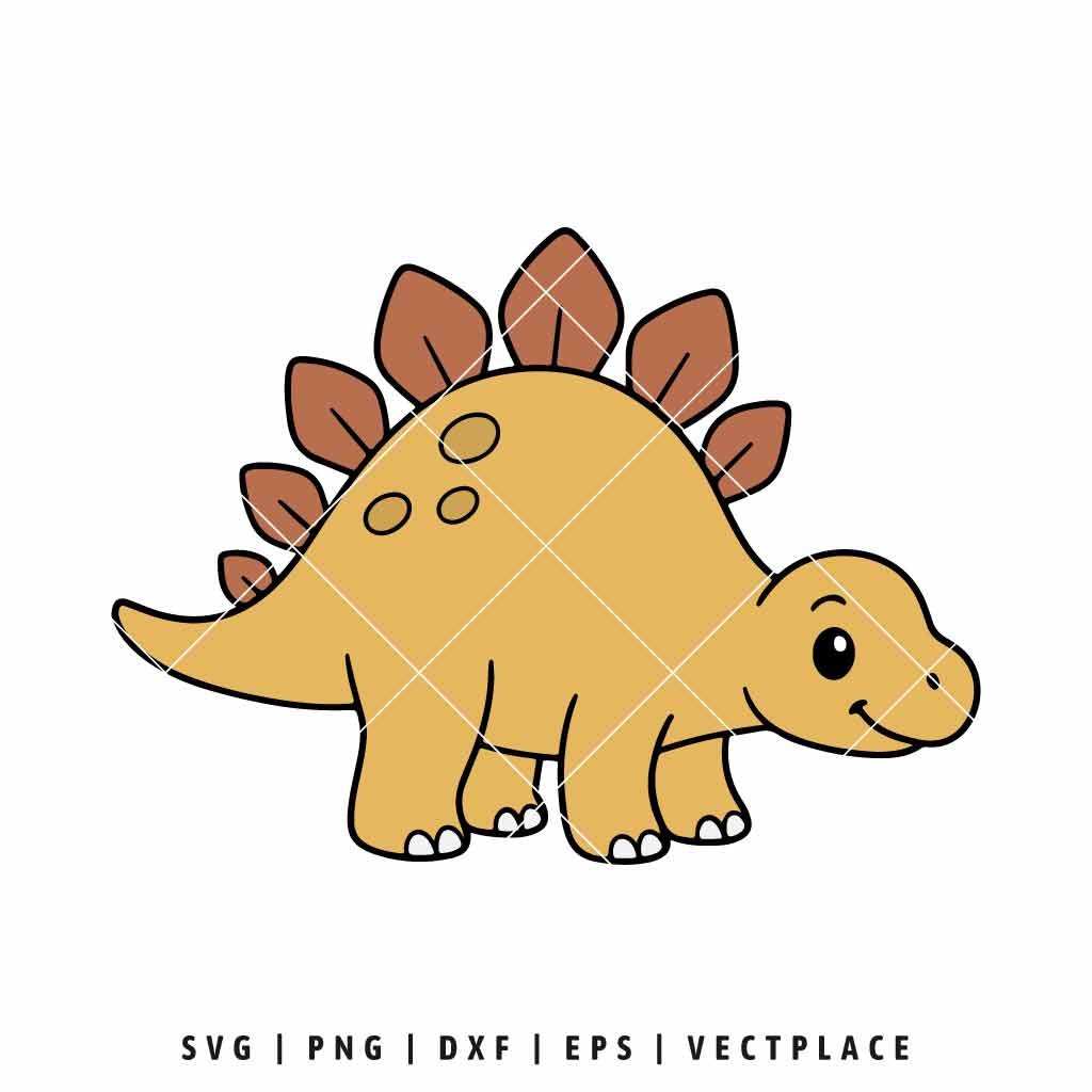 Cute Stegosaurus Dinosaur SVG