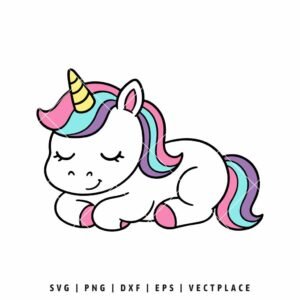 Cute Unicorn Sleeping SVG