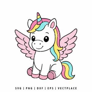 Cute Unicorn With Wings SVG PNG | Cut File for Cricut & Silhouette