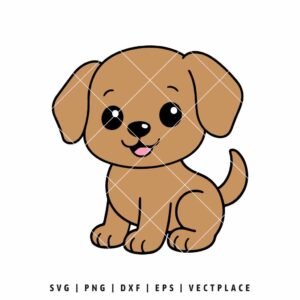 Cute Sitting Puppy SVG PNG | Cut File for Cricut & Silhouette