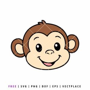 FREE Monkey Face SVG Safari Animal Design
