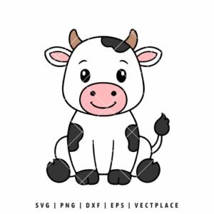 Cute Cow SVG PNG | Animal Farm Clipart for Cricut & Silhouette