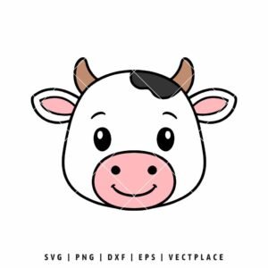 Cow Face SVG PNG | Animal Farm Clipart for Cricut & Silhouette
