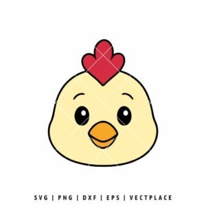 Cute Chicken Face SVG PNG | Animal Farm Clipart for Cricut & Silhouette