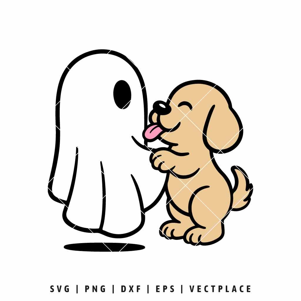 Ghost and Dog SVG Halloween Pet Lover Design