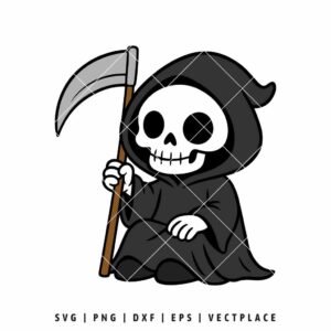 Cute Grim Reaper SVG PNG | Halloween Cut File for Cricut & Silhouette