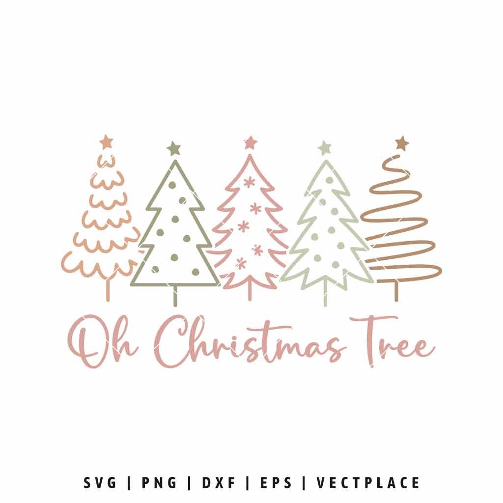 Oh Christmas Tree SVG Minimalist Christmas Tree Design