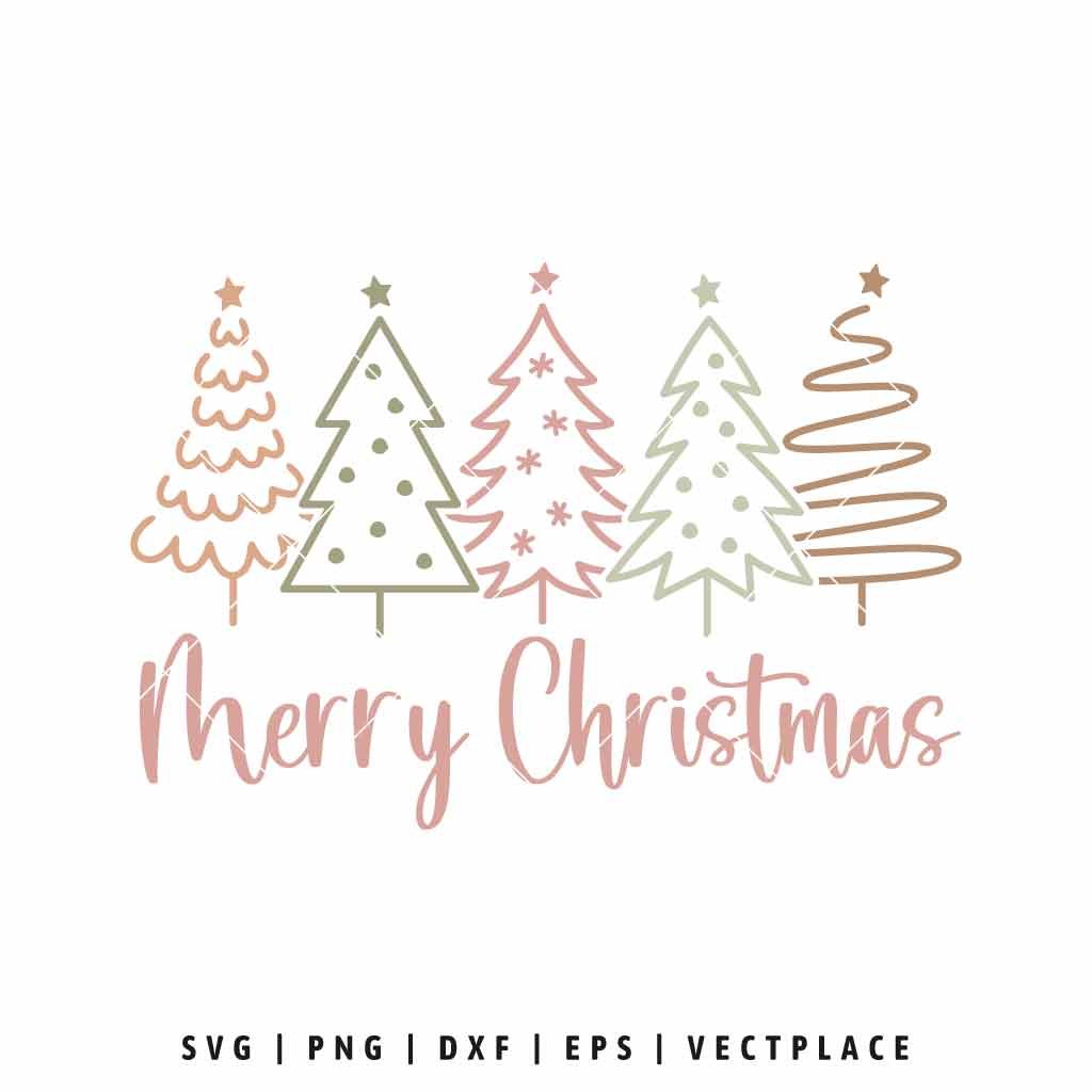 Merry Christmas Trees SVG