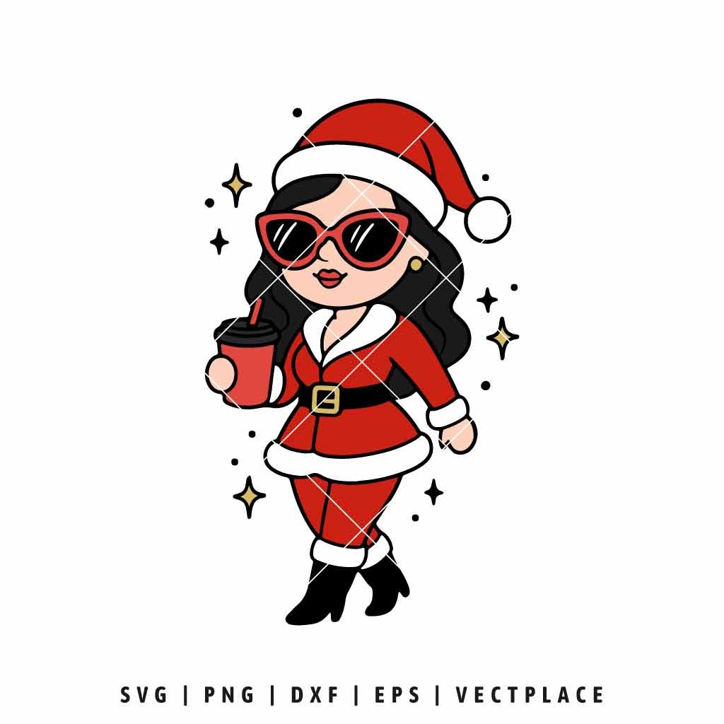 Mrs Claus Coffee SVG Christmas Design