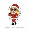 Santa Lady Holding Coffee SVG PNG | Christmas Clipart for Cricut & Silhouette