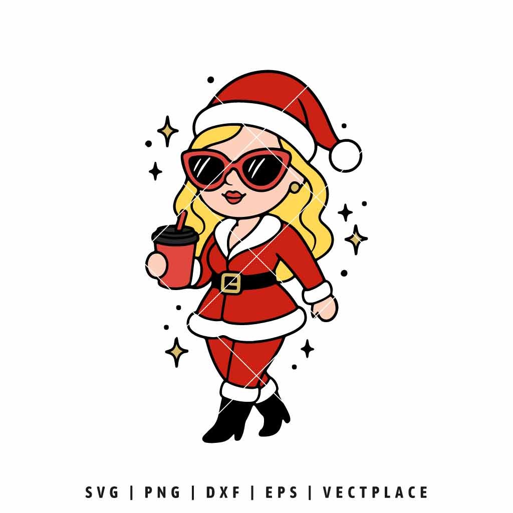 Mrs Claus Coffee SVG Christmas Design