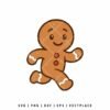 Gingerbread Man Cookie Running SVG PNG | Cute Christmas Cut File for Cricut & Silhouette