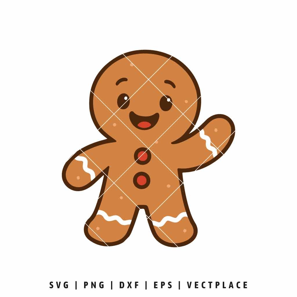 Cute Gingerbread Man Christmas SVG