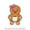 Gingerbread Woman Cookie with Mug of Hot Chocolate SVG PNG | Christmas Cut File for Cricut & Silhouette