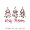 Christmas Trees with Bows SVG PNG | Merry Christmas Clipart for Cricut and T-Shirt Designs
