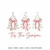 Tis The Season SVG PNG | Christmas Trees with Bows Clipart for Cricut and T-Shirt Designs