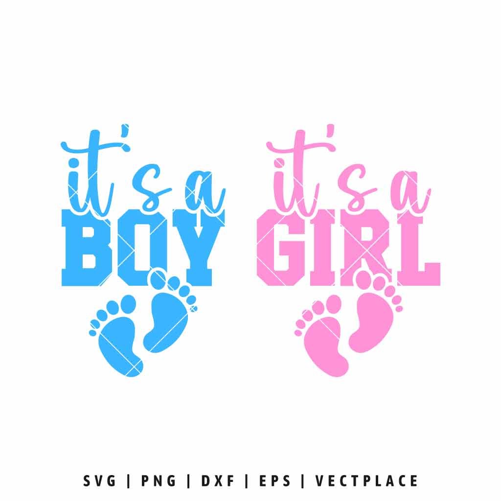 It’s a Boy It’s a Girl SVG Baby Announcement Design