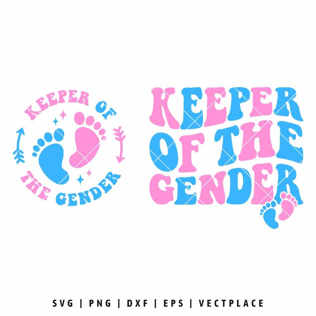 Keeper of the Gender SVG Baby Announcement T-Shirt Design - Image 2