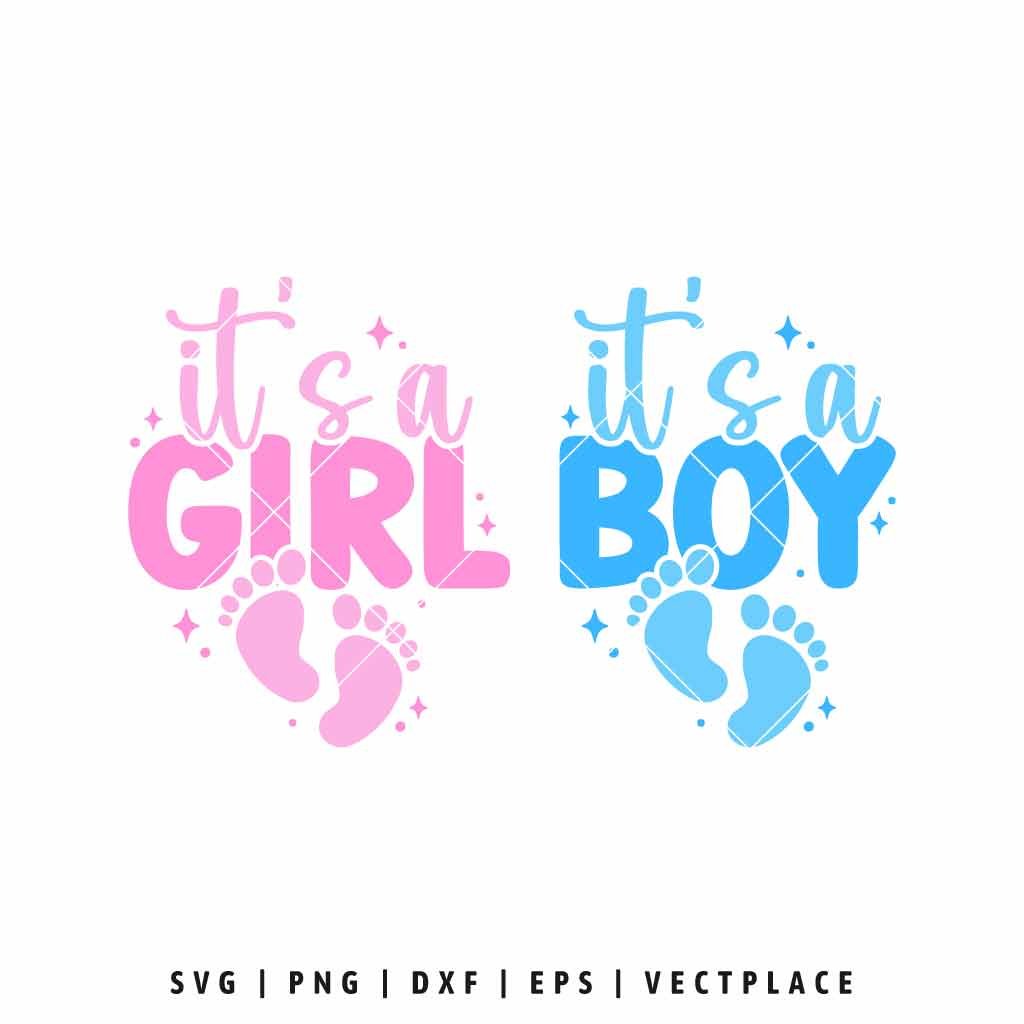 It’s a Girl It’s a Boy Gender Reveal SVG