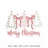 Merry Christmas SVG PNG | Christmas Trees with Bows Clipart for Cricut and T-Shirt Designs