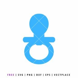 FREE Blue Baby Pacifier SVG PNG | Baby Shower Cut File for Cricut and Silhouette