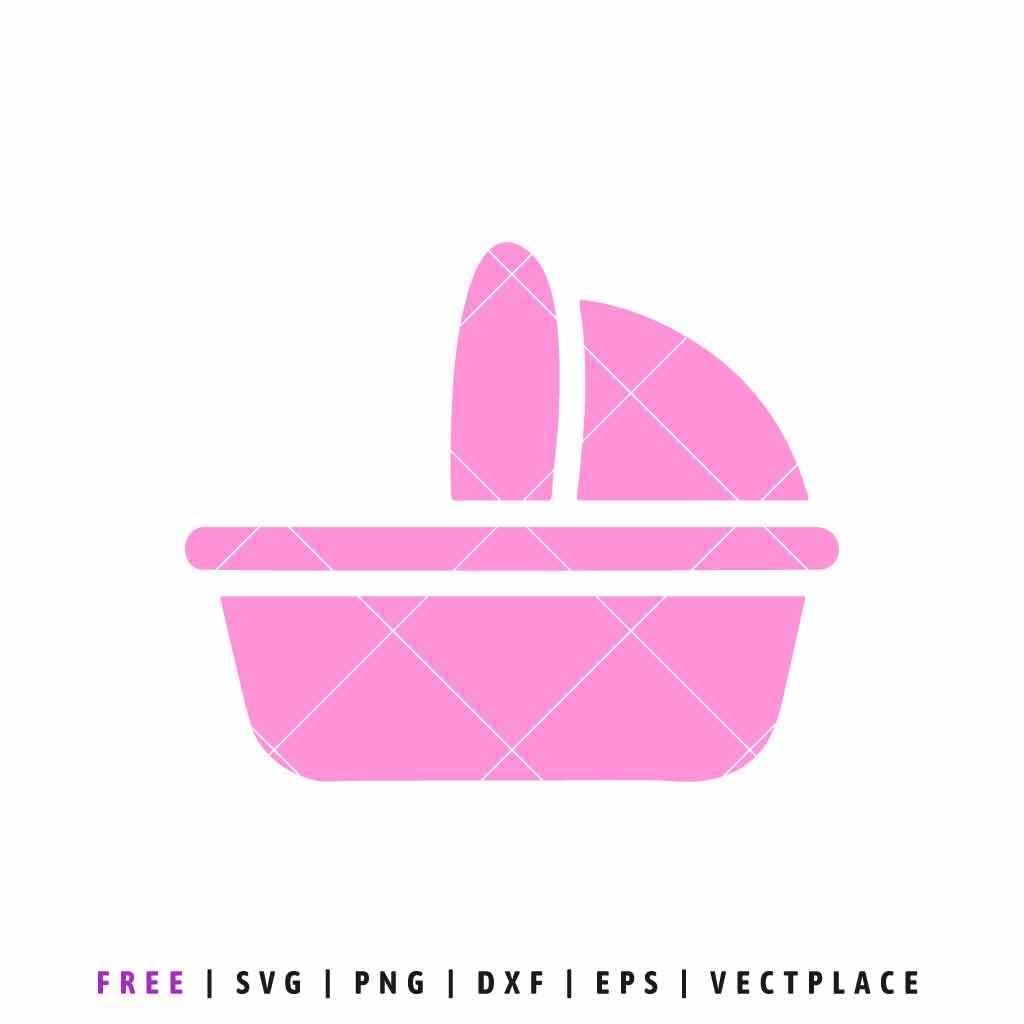 FREE Pink Baby Basket SVG Baby Shower