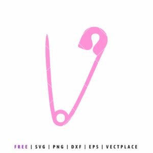 FREE Pink Diaper Pin SVG PNG | Baby Shower Cut File for Cricut and Silhouette