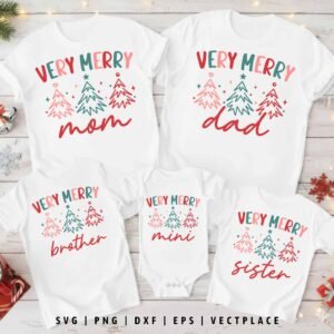 Very Merry Christmas SVG Family Bundle