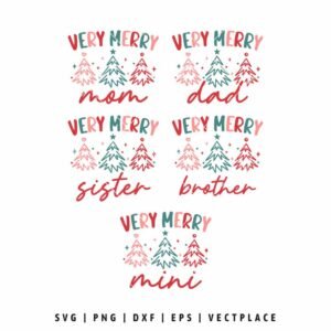Alternative view of Very Merry Christmas SVG Family Bundle