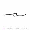 Free heart text divider SVG with minimalist line and heart for Cricut and Silhouette designs