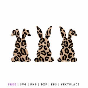 Free leopard print Easter bunny SVG cut file for Cricut and Silhouette crafts