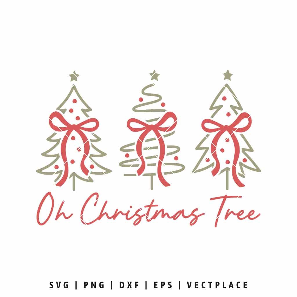 Oh Christmas Tree SVG Trees with Bows