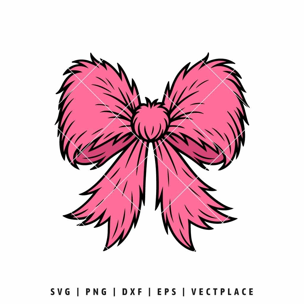 Pink Furry Bow SVG