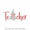 Teacher Christmas SVG PNG | Christmas Tree with Bow Cut File for Cricut and Silhouette