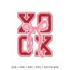 XOXO SVG design with bold letters and pink ribbon bow for Valentine’s Day