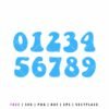 Free numbers SVG set 0–9 with rounded font, digital number cut files for Cricut and Silhouette crafts