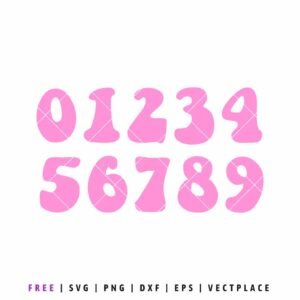 Free numbers SVG set 0–9 with rounded font, digital number cut files for Cricut and Silhouette crafts