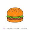 Free burger SVG featuring a cute hamburger design, food cut file for Cricut and Silhouette