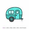 Free camper trailer SVG, cute camping trailer cut file for Cricut and Silhouette