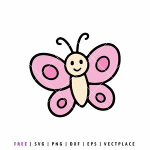 Free butterfly SVG featuring a cute butterfly design, cut file for Cricut and Silhouette