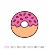 Free donut SVG with colorful sprinkles, cute donut cut file for Cricut and Silhouette