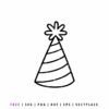 Free party hat SVG, birthday celebration hat cut file for Cricut and Silhouette