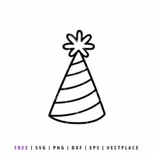 Free party hat SVG, birthday celebration hat cut file for Cricut and Silhouette