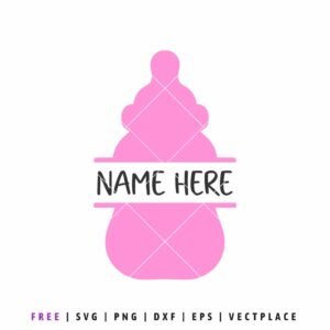 Personalized baby bottle SVG with split name design for custom baby shower and nursery projects