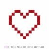 Free pixel heart SVG, red 8-bit heart pixel art cut file for Cricut and Silhouette