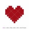 Free pixel heart SVG, red 8-bit heart pixel art cut file for Cricut and Silhouette