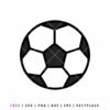 Classic black and white soccer ball with traditional pentagon and hexagon pattern, stylized football vector graphic for digital crafting and SVG cutting.